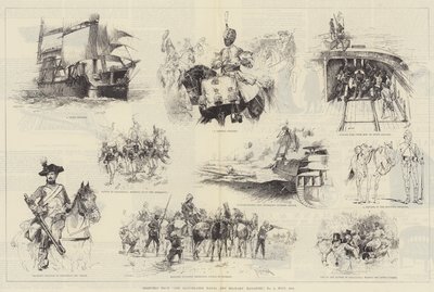 1884年7月、イラスト付きの海軍および軍事誌の第1号からのスケッチ 作： William Heysham Overend