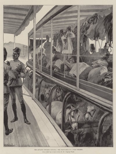 ナイル汽船の部隊、ドンゴラへの前進 作： William Heysham Overend