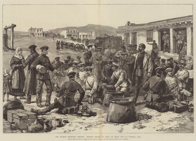 アフガン国境紛争、中央アジアへ向かう途中のバクーのロシア軍 作： William Heysham Overend