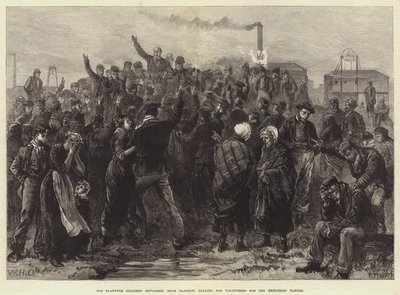 グラスゴー近郊のブランタイア炭鉱爆発で、探検党のボランティアを募集 作： William Heysham Overend