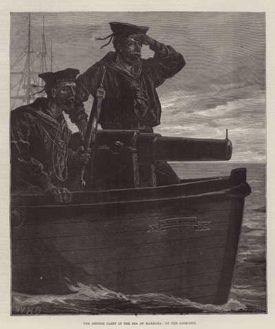 マルモラ海のイギリス艦隊、見張り番 作： William Heysham Overend