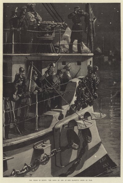 エジプトの危機、女王陛下の戦艦の弓 作： William Heysham Overend