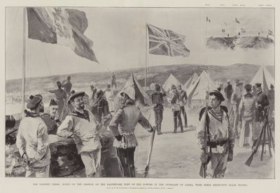 東部危機、カネア郊外の大国の土工砦の要塞のシーン、それぞれの旗が飛んでいる 作： William Heysham Overend