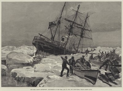 1881年8月21日、フランツジョセフランドのケープフローラ沖のエイラの創設者、エイラ北極探検隊 作： William Heysham Overend
