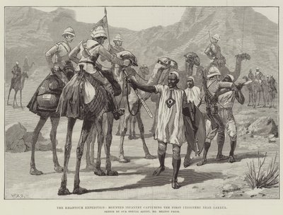 ハルツーム遠征、ガクドゥル近くの最初の囚人を捕獲した騎馬歩兵 作： William Heysham Overend