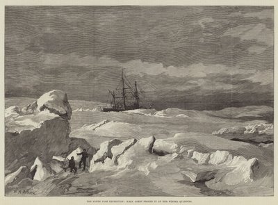 北極探検隊、HMS Alertが彼女の冬季地区で凍結 作： William Heysham Overend