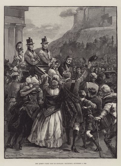 女王のスコットランドへの最初の訪問、エジンバラ、1842年9月3日 作： William Heysham Overend