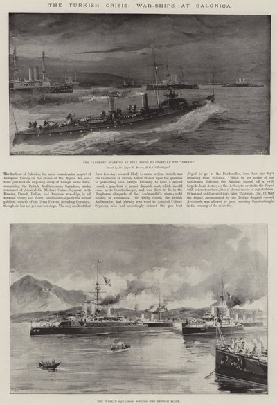トルコの危機、サロニカの戦艦 作： William Heysham Overend