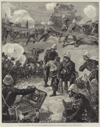 エジプトでの戦争、8月24日の王立馬砲の2基の砲撃 作： William Heysham Overend