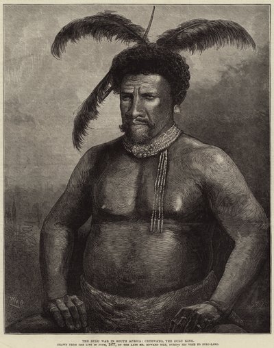 南アフリカのズールー戦争、ツェルワヨ、ズールー王 作： William Heysham Overend