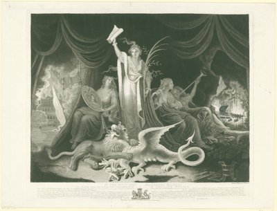 イギリスの力の寓意、1787年 英国国家の増大する壮大さ (オブジェクトのタイトル) 作： William Hincks