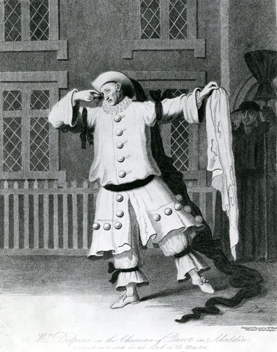 1780年から1790年にアラジンでピエロのキャラクターを描いたデルフィーニ氏 作： William Hincks