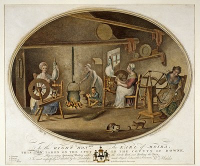 アイルランドのリネン製造所のプレートVI、1791年 作： William Hincks