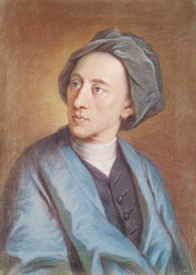アレクサンドル・ポープの肖像（1688-1744）、c.1739-84（パステル紙） 作： William Hoare