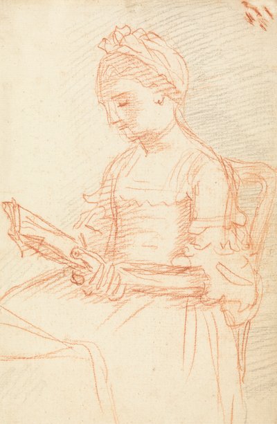 本を持った着席女性 作： William Hoare