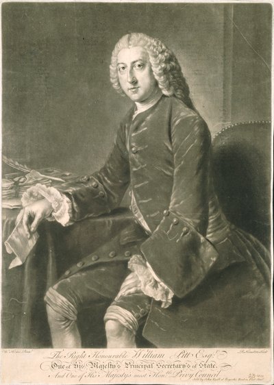 ウィリアムピット、国務長官、リチャードヒューストン（1721-75）によって彫刻 作： William Hoare