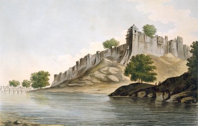 Goomty 川のほとりにある Ilionpoor の砦の眺め、パブ。 1785-88。 作： William Hodges
