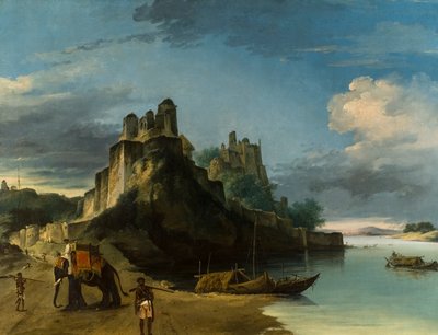 ウッタルプラデーシュ州、ガンジス川沿いのChunur Ghur要塞の南西面 作： William Hodges