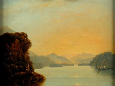マオリのカヌーでダスキー湾を眺める 作： William Hodges