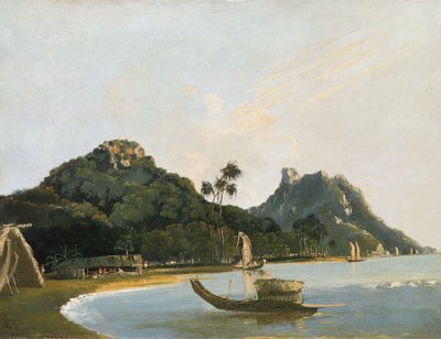 ワヒネ島、オワレ[ファーレ]港の一部の眺め 作： William Hodges