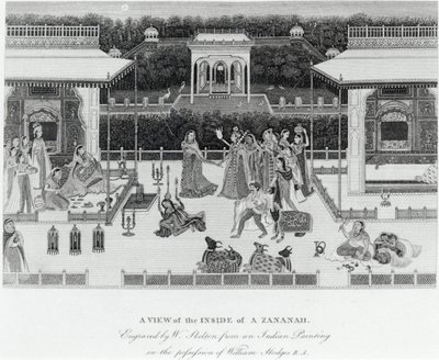 ウィリアム・スケルトン（1763-1848）によって刻まれたザナナの内部の眺め 作： William Hodges