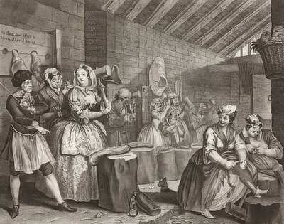 A Harlot？S Progress - The Way of a Whore、Sheet 4：Im Zuchthaus。 1732 作： William Hogarth