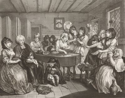 遊女？S進歩。シート6：葬式。 1732 作： William Hogarth