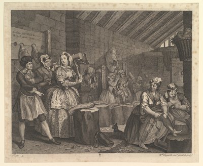 ハーロッツの進歩、プレート4、1732年4月。 作： William Hogarth