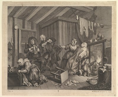 ハーロッツの進歩、プレート5、1732年4月。 作： William Hogarth