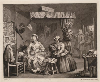 娼婦の進歩、プレート 3 作： William Hogarth