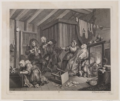 娼婦の進歩、プレート 5 作： William Hogarth