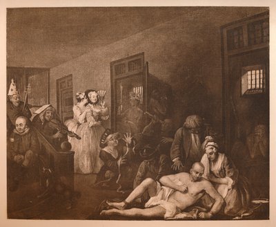 A Rakes Progress-8：The Mad House、1733。 作： William Hogarth