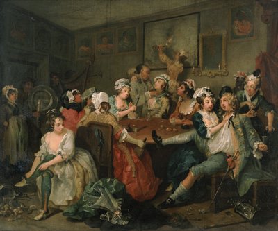 熊手の進捗状況III：バラ酒場の熊手 作： William Hogarth