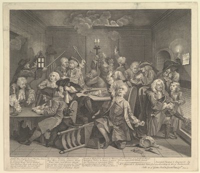 レーキ進行、プレート6、1735年6月25日。 作： William Hogarth