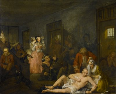 レーキの進歩VIII：1733年のベッドラムのレーキ（67104も参照） 作： William Hogarth