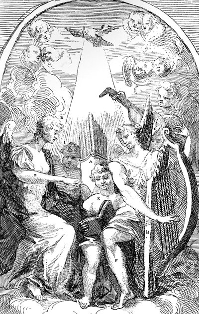セントクレメントデーンズ教会、ウェストミンスター、1725年にケントによって祭壇画の風刺 作： William Hogarth