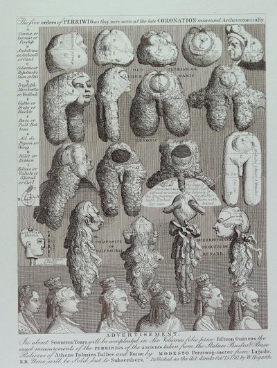 カツラの広告 作： William Hogarth