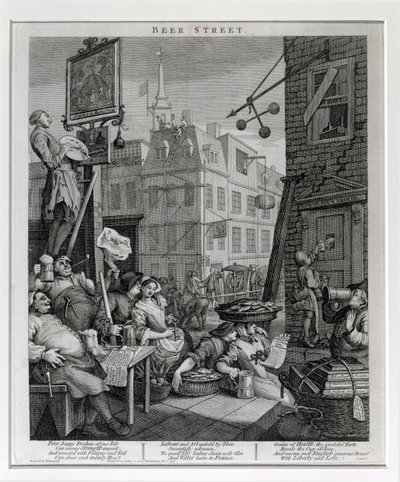 ビアストリート、1751 作： William Hogarth