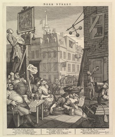 ビール通り、1751年2月4日。 作： William Hogarth