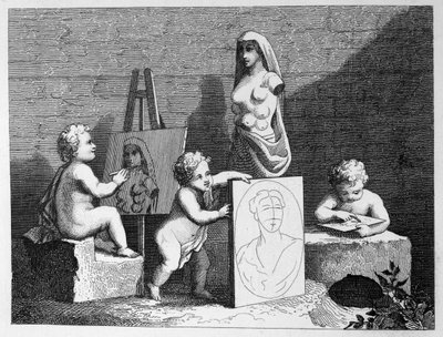 自然を覗く男の子 作： William Hogarth