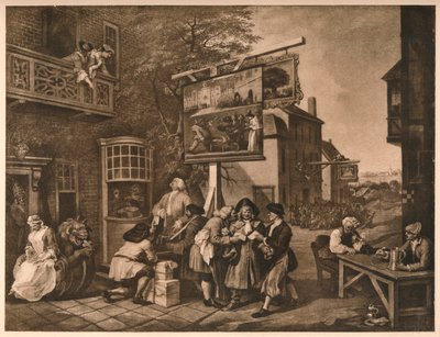 投票のためのカンバス、選挙のユーモアからのプレートII、1757 作： William Hogarth