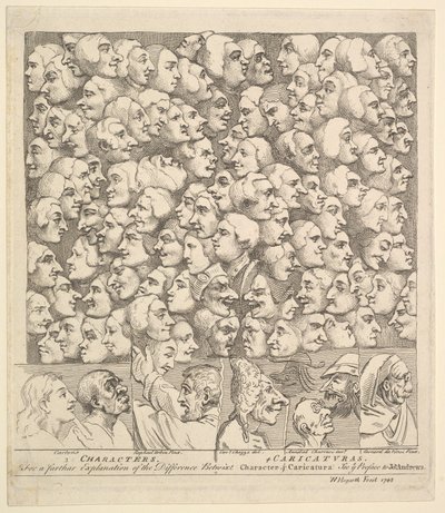 キャラクターとカリカチュラ、1743年4月。 作： William Hogarth