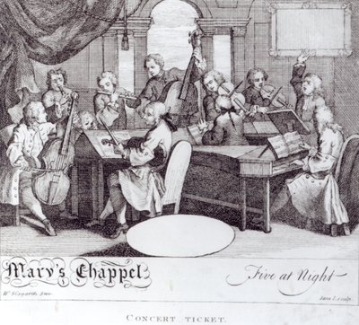 メアリーチャペルのコンサートチケット 作： William Hogarth