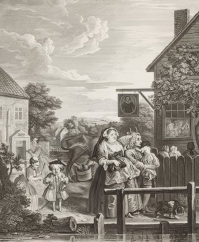 イブニング。 From：一日の四回。 1738 作： William Hogarth