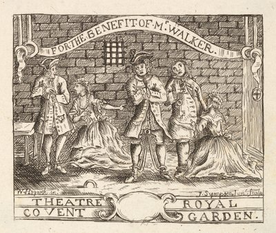 ミスターウォーカーの利益のために、シアターロイヤル、コベントガーデン、パブ。 1822 作： William Hogarth