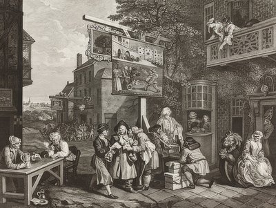 選挙の4つの版画。シート2：投票のキャンバス。 1757 作： William Hogarth