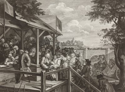 選挙の4つの版画。シート3：投票。 1758 作： William Hogarth