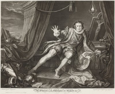 リチャード3世のキャラクターのギャリック-デアロールリチャーズ3世のギャリック.. 1746 作： William Hogarth