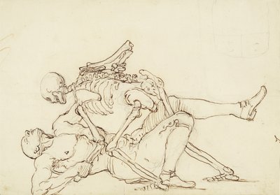ジョージテイラーのエピタフ、1750年頃（紙のグラファイトの上にペンとインク） 作： William Hogarth