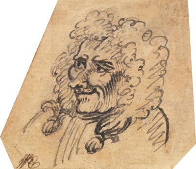 グロテスクな男性の頭部 作： William Hogarth